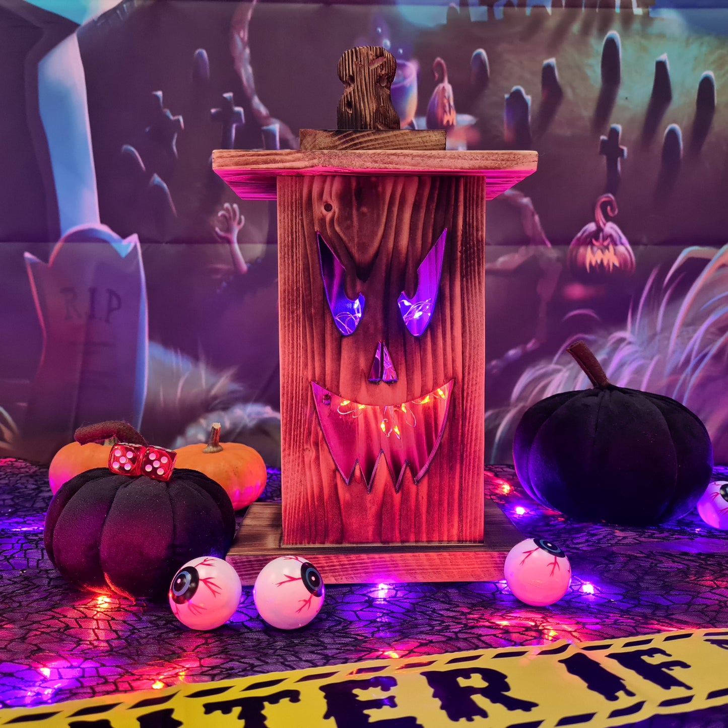 Rustic Halloween Lantern – Reclaimed Pallet Wood with LED Lights