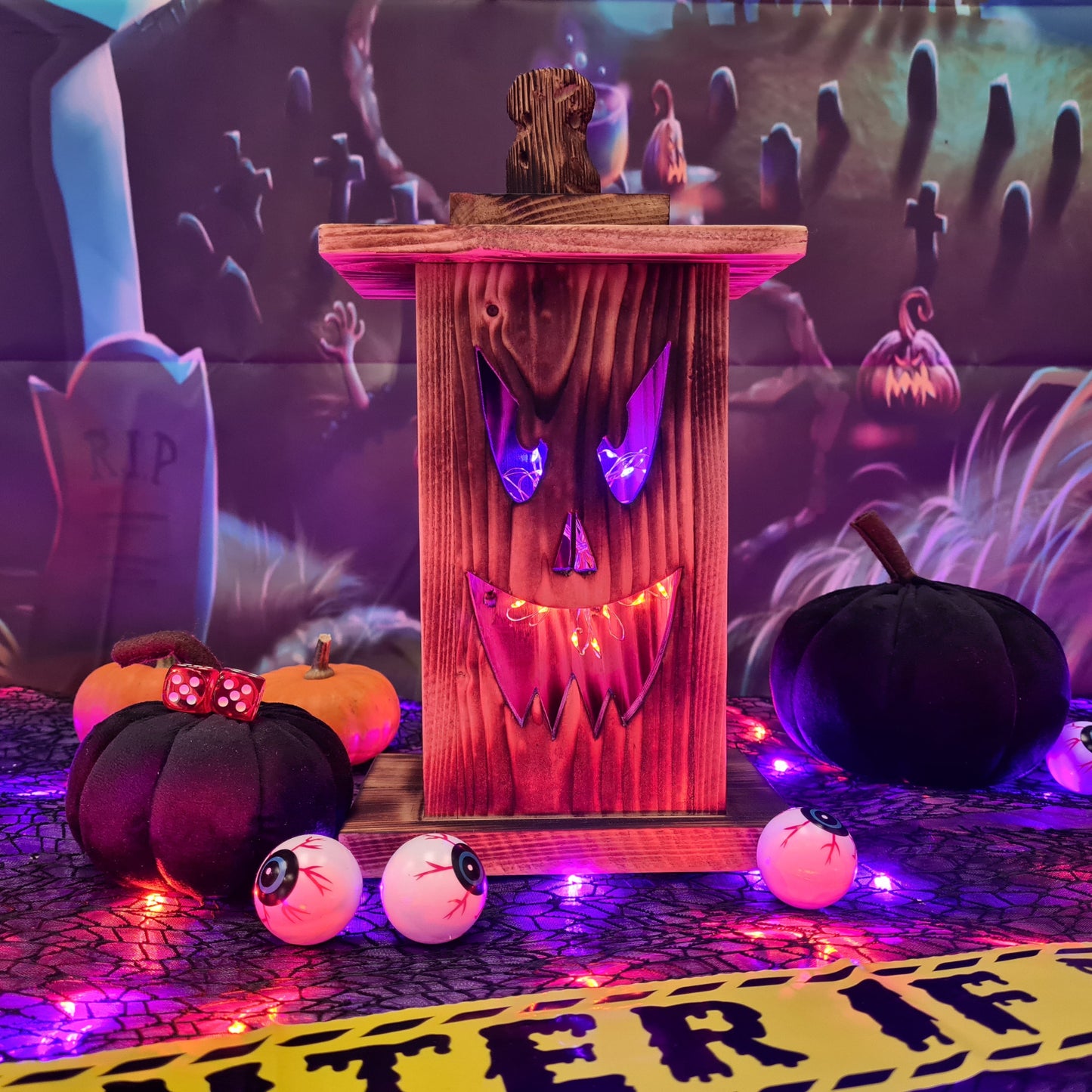 Rustic Halloween Lantern – Reclaimed Pallet Wood with LED Lights