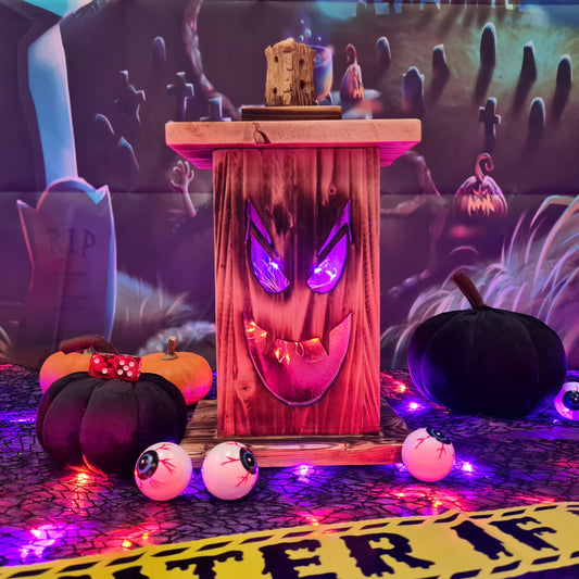 Handcrafted Wooden Halloween Lantern – Made from Reclaimed Pallet Wood