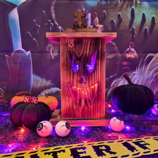 Rustic Halloween Lantern – Reclaimed Pallet Wood with LED Lights