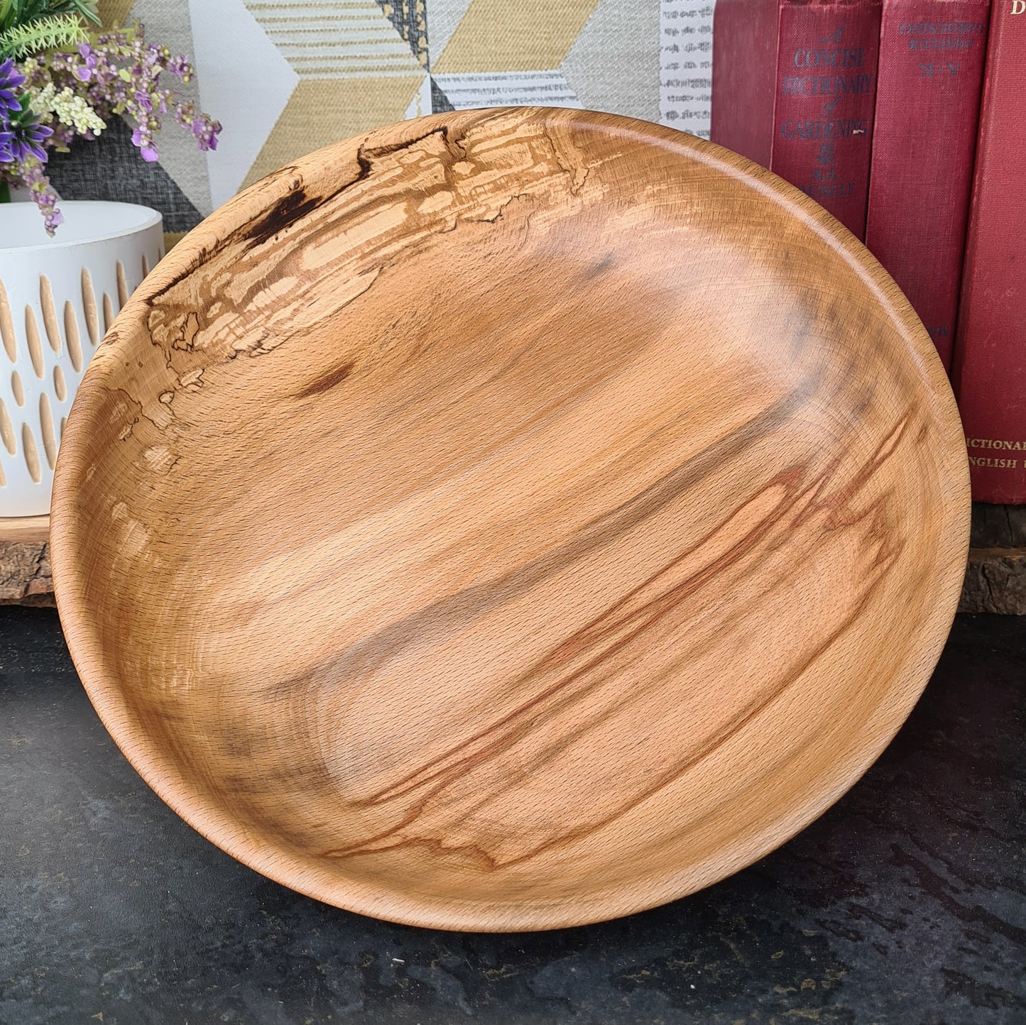 Rustic Elegance: Handcrafted Spalted Beech Display Bowl