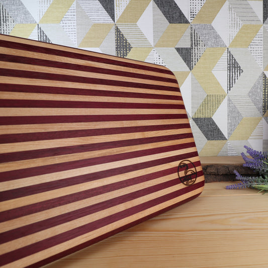 Stripey Mixed Wood Chopping Board