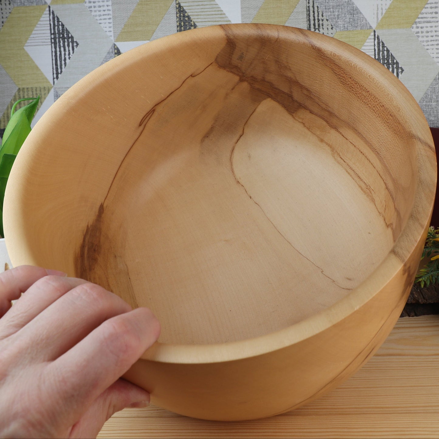 Statement Piece Handcrafted Deep Punky Sycamore Bowl
